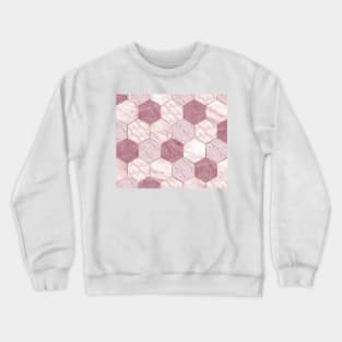 Deep rose marble honeycomb Crewneck Sweatshirt